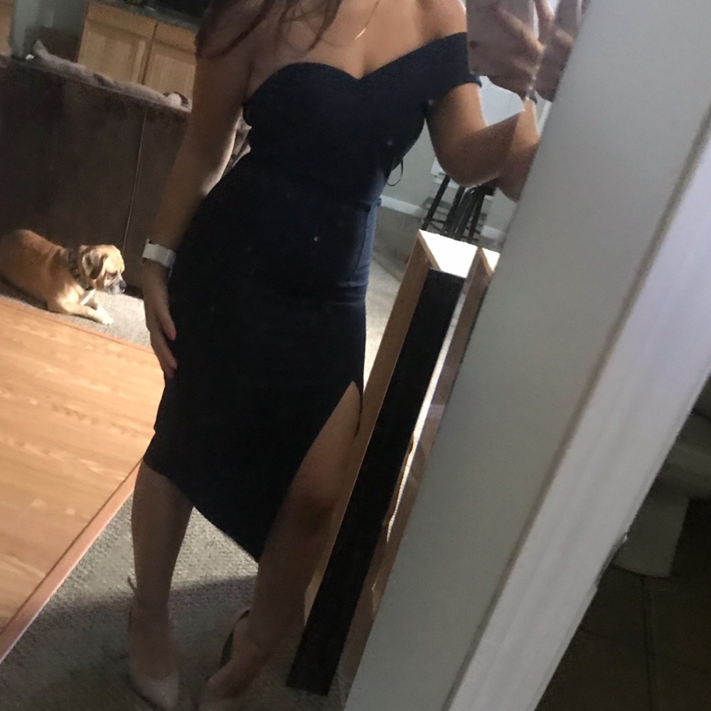 Royal blue wedding guest dress